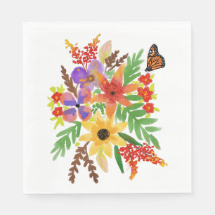 Servilleta De Papel Servilletas de papel para almuerzo Flores acuarela