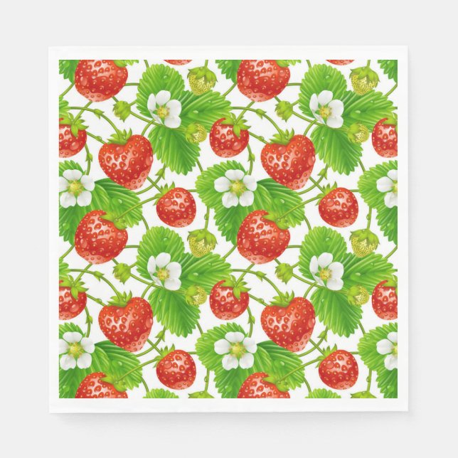 Servilleta De Papel Servilletas de papel para almuerzo - Fresas (Anverso)