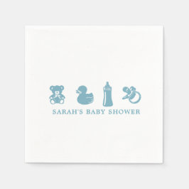 Servilleta De Papel Servilletas de papel para baby shower azules