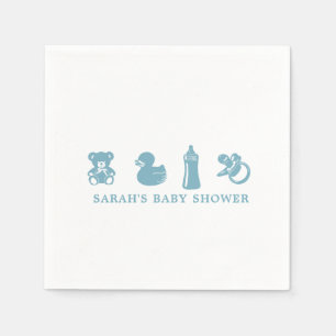 Servilleta De Papel Servilletas de papel para baby shower azules
