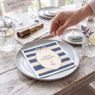 Servilleta De Papel Servilletas de papel para baby shower con ancla ná