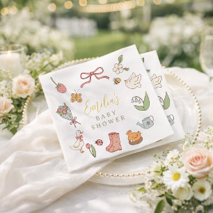 Servilleta De Papel Servilletas de papel para baby shower con animales