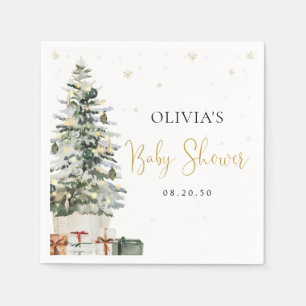 Servilleta De Papel Servilletas de papel para baby shower con árbol de