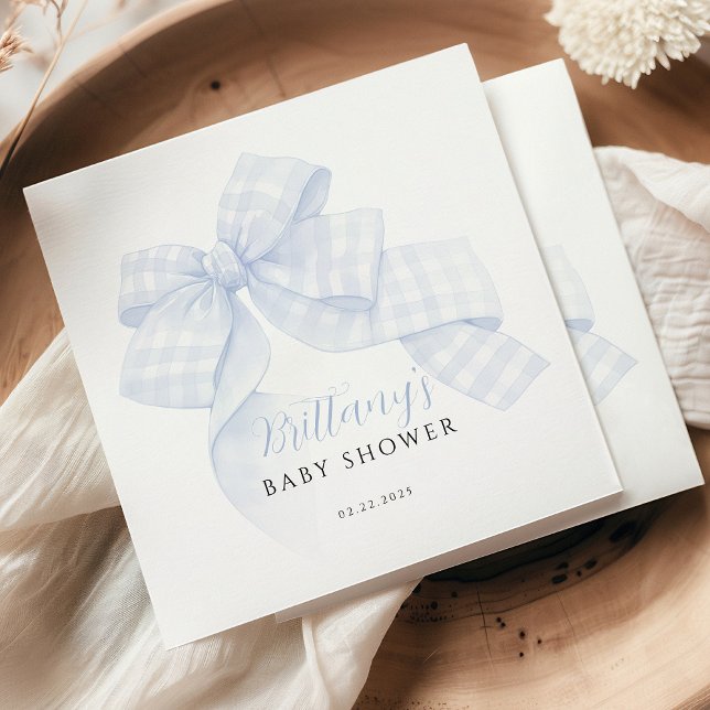 Servilleta De Papel Servilletas de papel para baby shower con lazo azu (Subido por el creador)