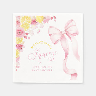 Servilleta De Papel Servilletas de papel para baby shower con lazo ros