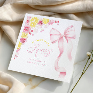 Servilleta De Papel Servilletas de papel para baby shower con lazo ros