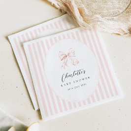 Servilleta De Papel Servilletas de papel para baby shower con lazo ros