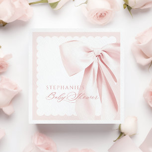 Servilleta De Papel Servilletas de papel para baby shower con lazo ros