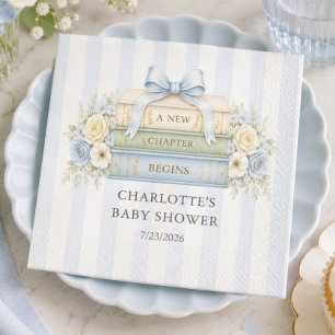 Servilleta De Papel Servilletas de papel para baby shower con raya azu