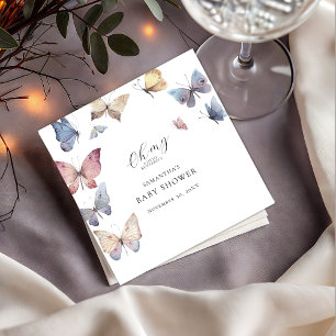 Servilleta De Papel Servilletas de papel para baby shower de Butterfly