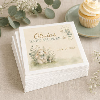 Servilleta De Papel Servilletas de papel para baby shower de conejo de