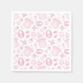 Servilleta De Papel Servilletas de papel para baby shower de niña, Fie