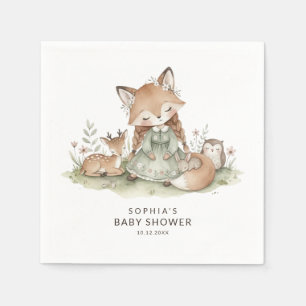 Servilleta De Papel Servilletas de papel para baby shower de niña zorr