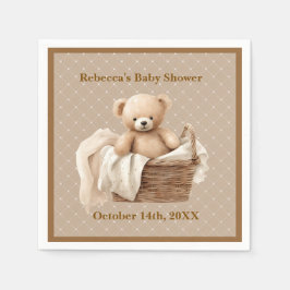 Servilleta De Papel Servilletas de papel para baby shower de osito de 