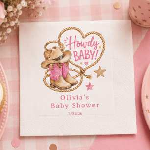 Servilleta De Papel Servilletas de papel para baby shower de vaquera