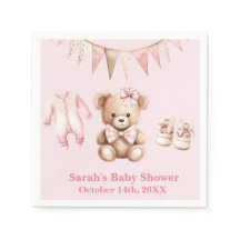 Servilletas de papel para baby shower del osito de