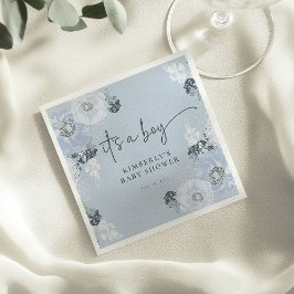 Servilleta De Papel Servilletas de papel para baby shower florales azu