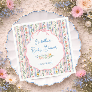 Servilleta De Papel Servilletas de papel para baby shower florales gra