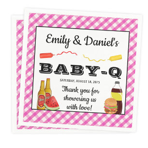 Servilleta De Papel Servilletas de papel para baby shower Girl BBQ Bab
