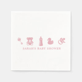 Servilleta De Papel Servilletas de papel para baby shower rosadas