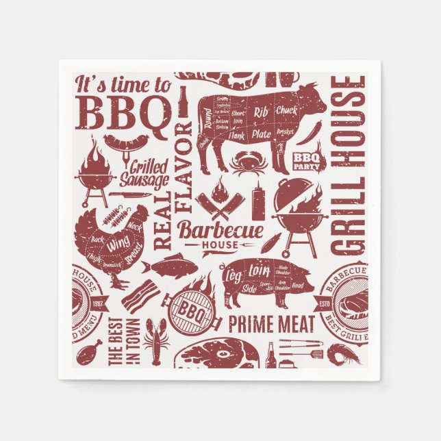 Servilleta De Papel Servilletas de papel para barbacoa, suministros pa (Anverso)