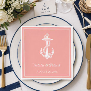 Servilleta De Papel Servilletas de papel para boda con ancla náutica d