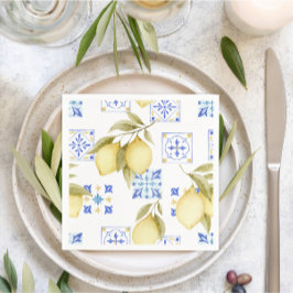 Servilleta De Papel Servilletas de papel para boda con baldosas azules