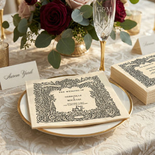 Servilleta De Papel Servilletas de papel para boda de castillo vintage