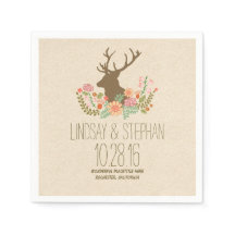Servilletas de papel para boda de ciervos encantad