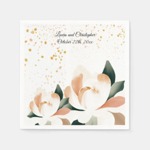 Servilleta De Papel Servilletas de papel para boda de peonía acuarela