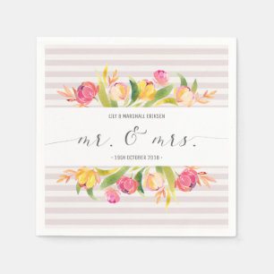 Servilleta De Papel Servilletas de papel para boda elegante floral Sr