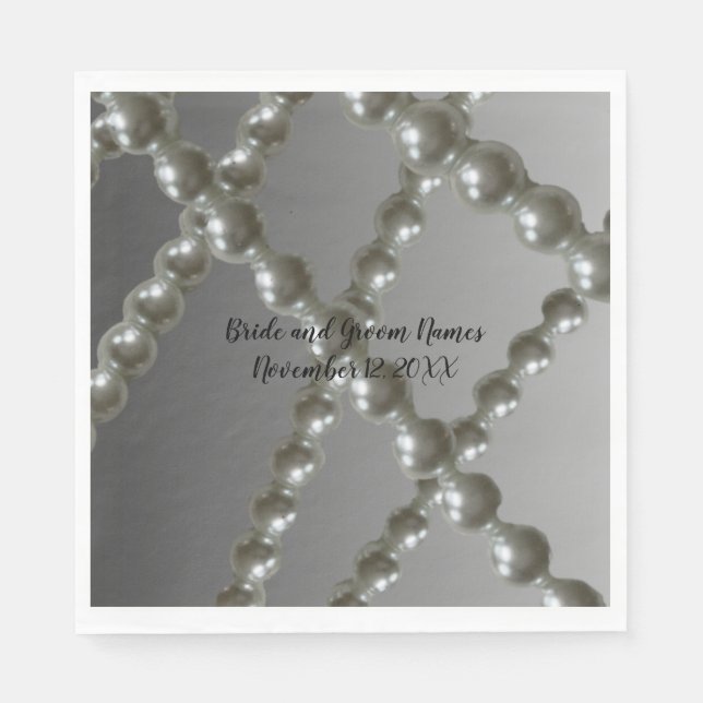 Servilleta De Papel Servilletas de papel para boda Pearl Strings (Anverso)