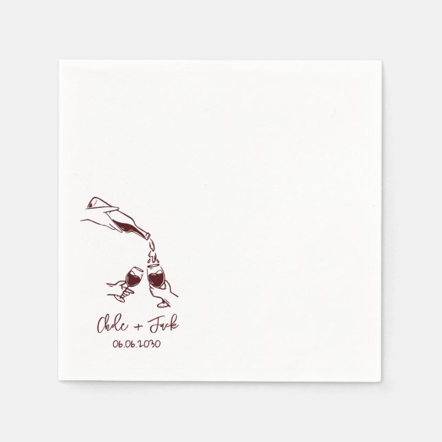 Servilleta De Papel Servilletas de papel para bodas con copa de champá (Anverso)