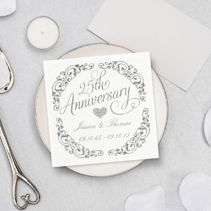 Servilleta De Papel Servilletas de papel para Bodas de Plata 25º Anive