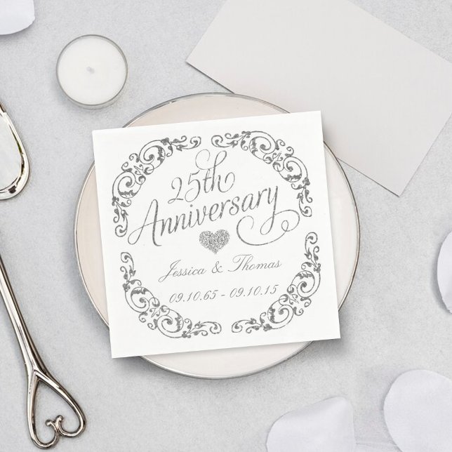 Servilleta De Papel Servilletas de papel para Bodas de Plata 25º Anive (Subido por el creador)