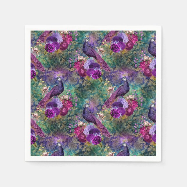 Servilleta De Papel Servilletas de papel para bodas Peacock (Anverso)