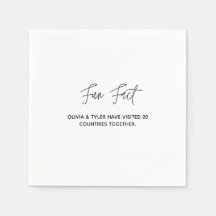 Servilletas de papel para bodas simples con datos