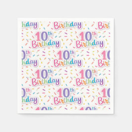 Servilleta De Papel Servilletas de papel para cumpleaños 10, Fiesta de