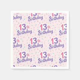 Servilleta De Papel Servilletas de papel para cumpleaños 13, Fiesta de