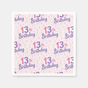Servilleta De Papel Servilletas de papel para cumpleaños 13, Fiesta de