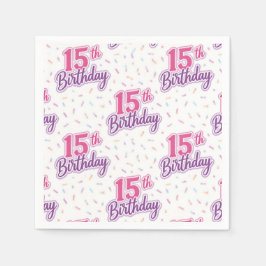 Servilleta De Papel Servilletas de papel para cumpleaños 15, Fiesta de