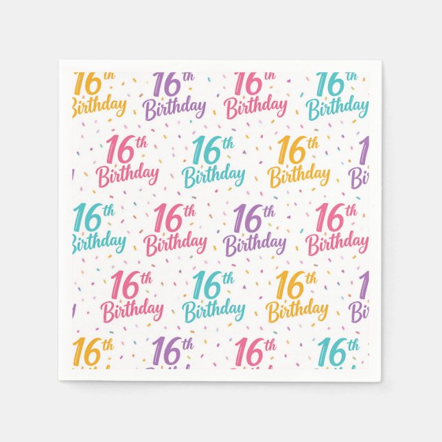 Servilleta De Papel Servilletas de papel para cumpleaños 16, servillet (Anverso)