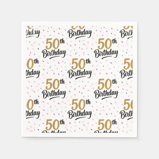 Servilleta De Papel Servilletas de papel para cumpleaños 50, cumpleaño (Anverso)