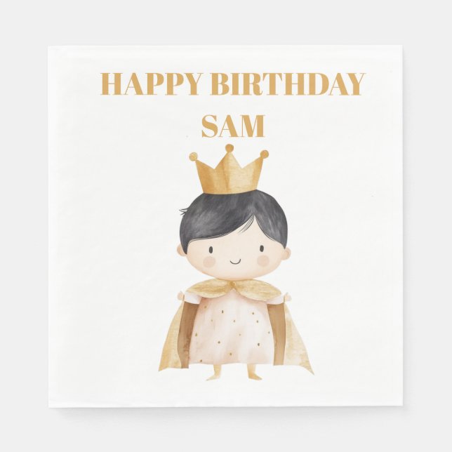Servilleta De Papel Servilletas de papel para cumpleaños de bebé con p (Anverso)