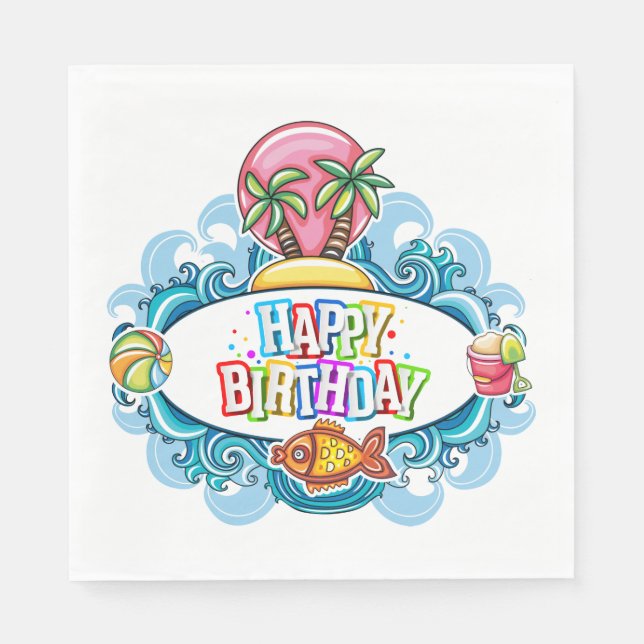 Servilleta De Papel Servilletas de papel para cumpleaños divertido en  (Anverso)