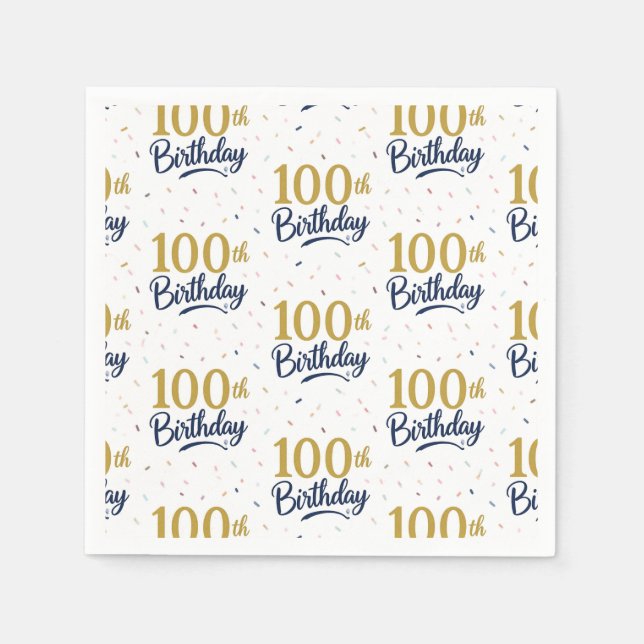 Servilleta De Papel Servilletas de papel para cumpleaños número 100, F (Anverso)