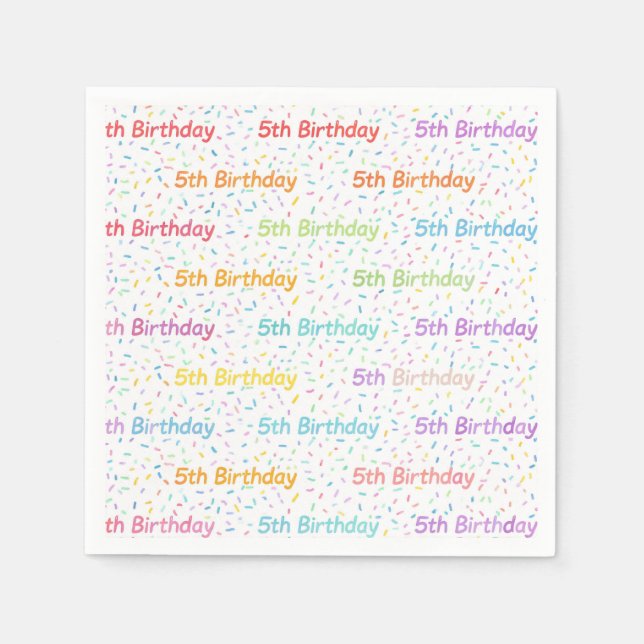Servilleta De Papel Servilletas de papel para cumpleaños número 5, Fie (Anverso)