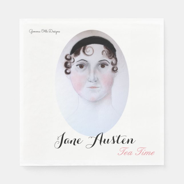 Servilleta De Papel Servilletas de papel para el té de Jane Austen. (Anverso)