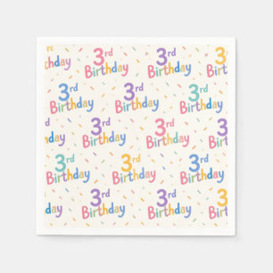 Servilleta De Papel Servilletas de papel para el tercer cumpleaños, Fi