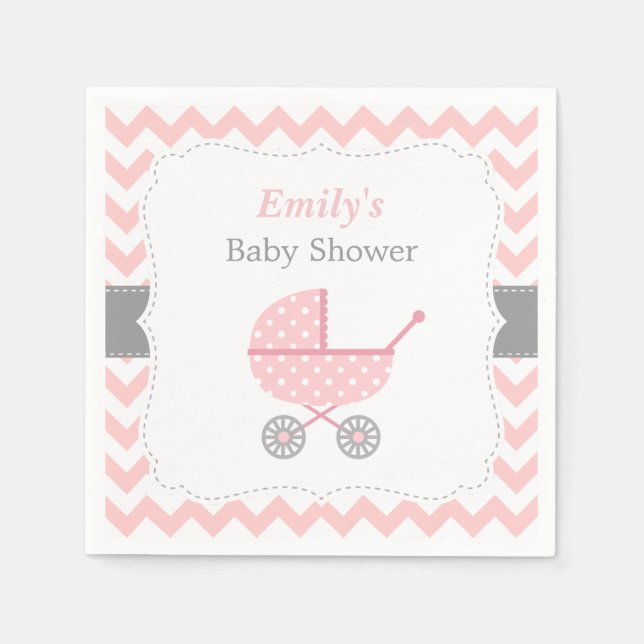 Servilleta De Papel Servilletas de papel para fiesta de bebé niña con  (Anverso)